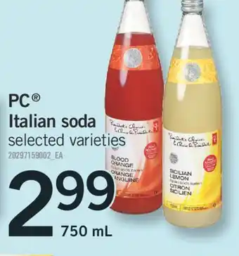 Fortinos Pc italian soda offer