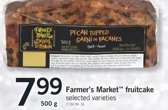 Fortinos Farmer's market fruitcake, 500g offer