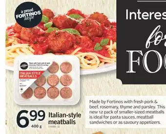 Fortinos Italian-style meatballs 400 g offer