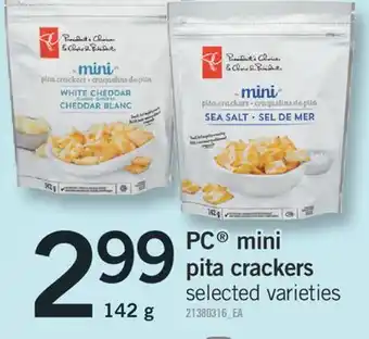 Fortinos Pc mini pita crackers 142 g offer