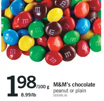 Fortinos M & m' s chocolate offer