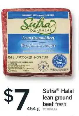Fortinos Sufra halal lean ground beef 454 g offer