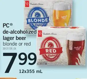 Fortinos Pc de-alcoholized lager beer, 12x355 ml offer