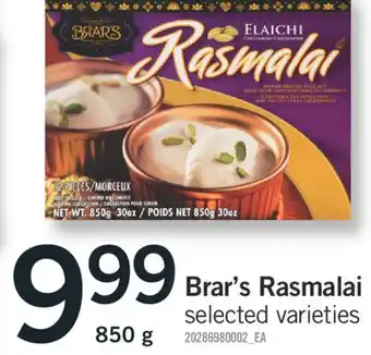 Fortinos Brar's rasmalai 850 g offer