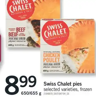 Fortinos Swiss chalet pies offer