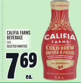 Metro Califia farms beverage offer