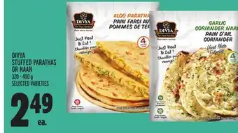Metro Divya stuffed parathas or naan offer