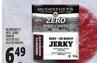 Metro Mcsweeney's beef jerky snacks offer