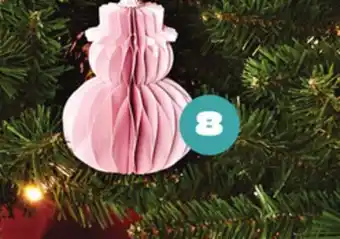 Loblaws Life at home paper snowmen ornaments pink, set of 4 offer