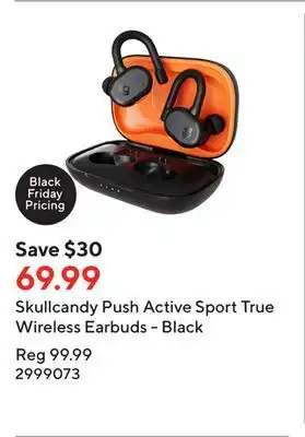 Staples Skullcandy push active sport true wireless earbuds - black offer