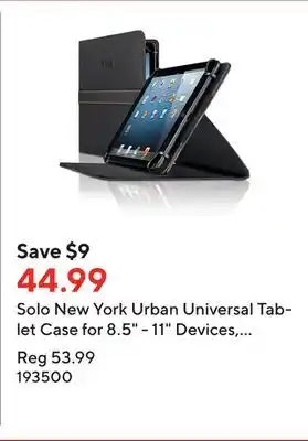 Staples Solo new york urban universal tablet case for 8.5 - 11 devices, black offer