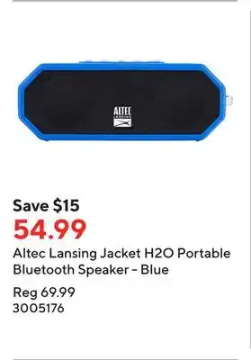 Staples Altec lansing jacket h2o portable bluetooth speaker - blue offer