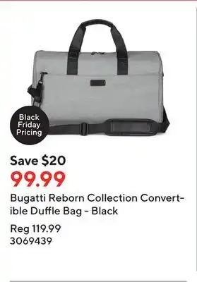 Staples Bugatti reborn collection convertible duffle bag - black offer