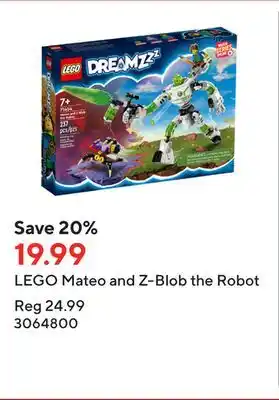 Staples Lego mateo and z-blob the robot offer