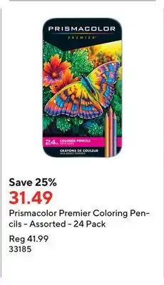 Staples Prismacolor premier coloring pencils - assorted - 24 pack offer