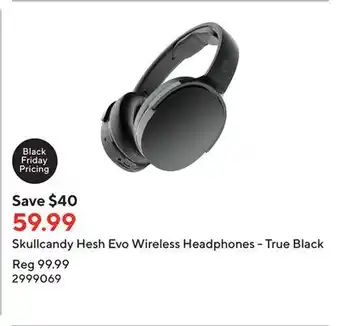 Staples Skullcandy hesh evo wireless headphones - true black offer