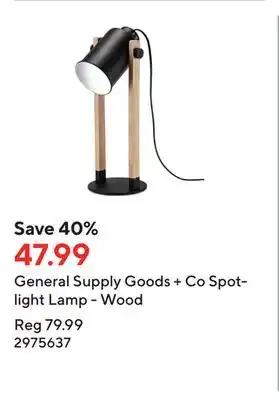Staples General supply goods + co spotlight lamp - wood offer