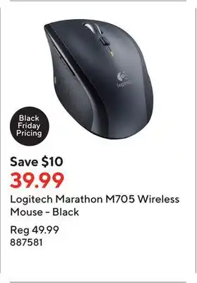 Staples Logitech marathon m705 wireless mouse - black offer