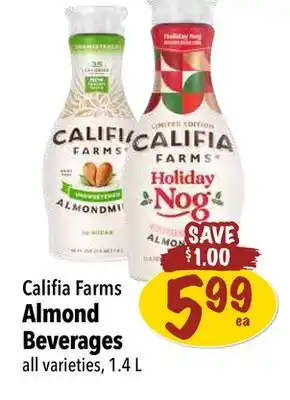 Farm Boy Califia farms almond beverages offer