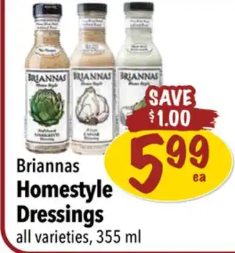 Farm Boy Briannas homestyle dressings offer