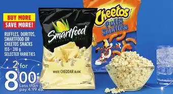 Metro Ruffles, doritos, smartfood or cheetos snacks offer