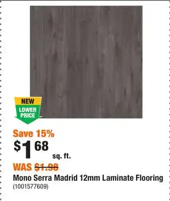 Home Depot Mono serra madrid 12mm laminate flooring offer