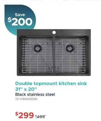 Bath Depot Double topmount kitchen sink 31 x 20 offer