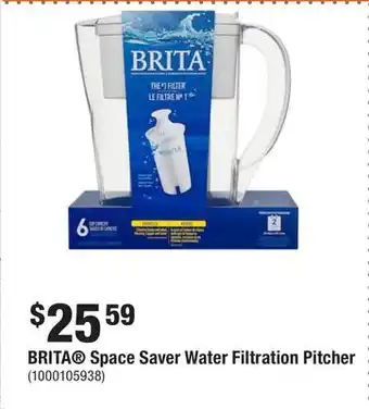 Home Depot Brita space saver water filtration pitcher offer