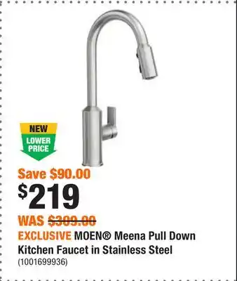 Home Depot Exclusive moen meena pull down kitchen faucet in stainless steel offer
