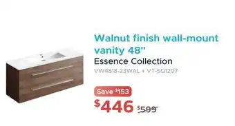 Bath Depot Walnut finish wall-mount vanity 48 offer