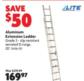 Home Hardware Aluminum extension ladder offer