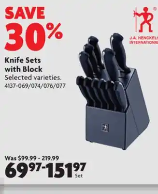 Home Hardware Knife sets with block offer