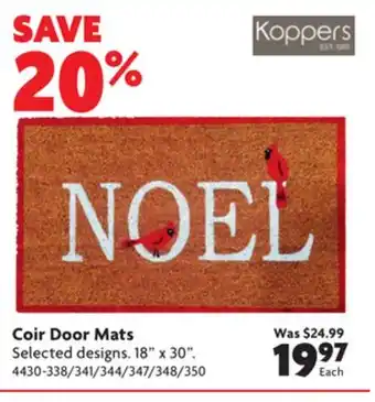 Home Hardware Coir door mats offer