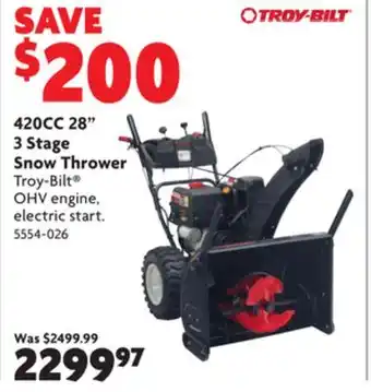 Home Hardware 420cc 28 3 stage snow thrower offer