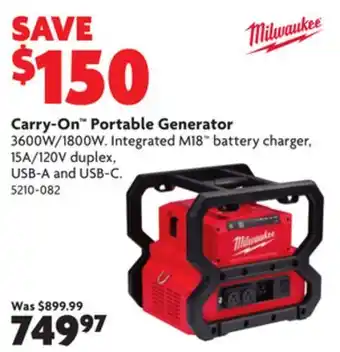 Home Hardware Carry-on portable generator offer