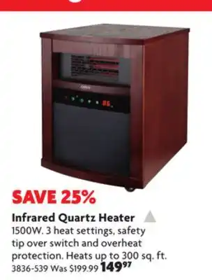 Home Hardware Infrared quartz heater offer