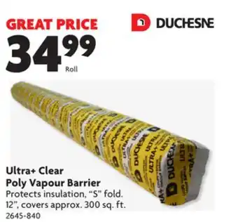 Home Hardware Ultra+ clear poly vapour barrier offer