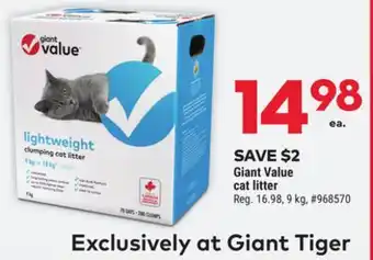 Giant Tiger Giant value cat litter offer