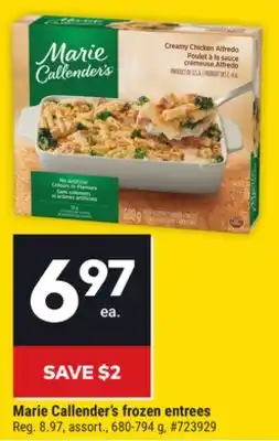 Giant Tiger Marie callender's frozen entrees offer