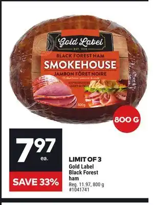Giant Tiger Gold label black forest ham offer