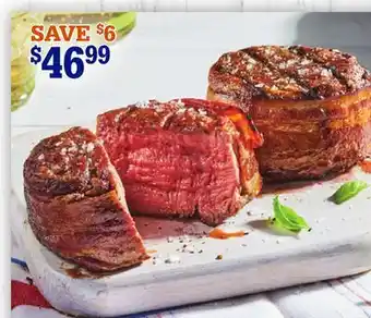 M & M Food Market Bacon wrapped beef filet mignons offer