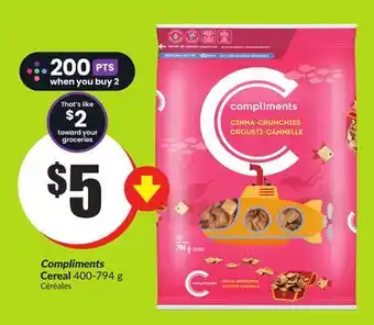 FreshCo Compliments cereal 400-794 g offer
