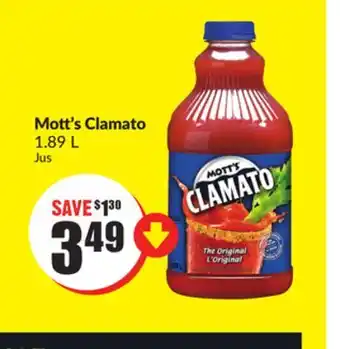 FreshCo Mott's clamato 1.89 l offer