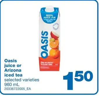 Wholesale Club Oasis juice or arizona iced tea, 960 ml offer