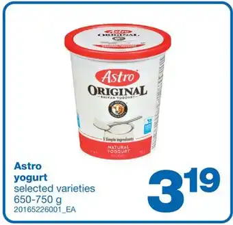 Wholesale Club Astro yogurt, 650-750 g offer