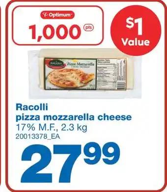 Wholesale Club Pizza mozzarella cheese, 17% m.f., 2.3 kg offer