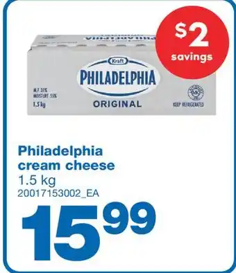 Wholesale Club Philadelphia cream cheese, 1.5 kg offer