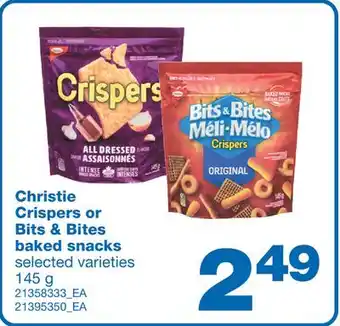 Wholesale Club Christie crispers or bits & bites baked snacks, 145 g offer