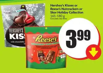 Chalo FreshCo Hershey's kisses or reese's nutcrackers or skor holiday collection 161-180 g offer