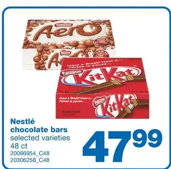 Wholesale Club Nestlé chocolate bars, 48 ct offer